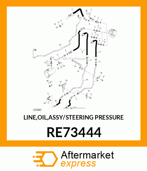 LINE,OIL,ASSY/STEERING PRESSURE RE73444