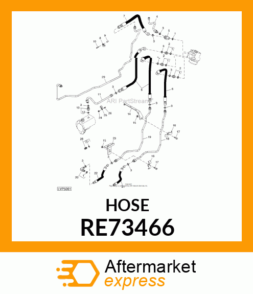 HOSE, HYDRAULIC ASSEMBLY STEERING RE73466