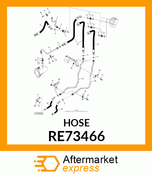 HOSE, HYDRAULIC ASSEMBLY STEERING RE73466