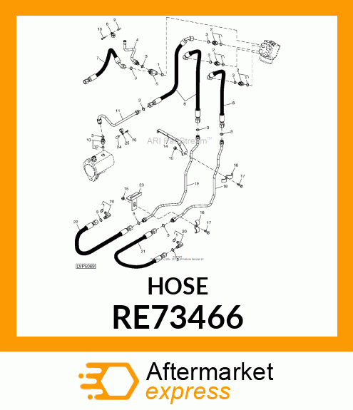 HOSE, HYDRAULIC ASSEMBLY STEERING RE73466