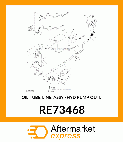 OIL TUBE, LINE, ASSY /HYD PUMP OUTL RE73468