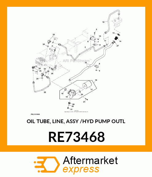 OIL TUBE, LINE, ASSY /HYD PUMP OUTL RE73468