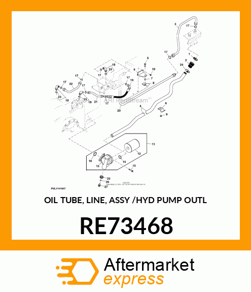 OIL TUBE, LINE, ASSY /HYD PUMP OUTL RE73468