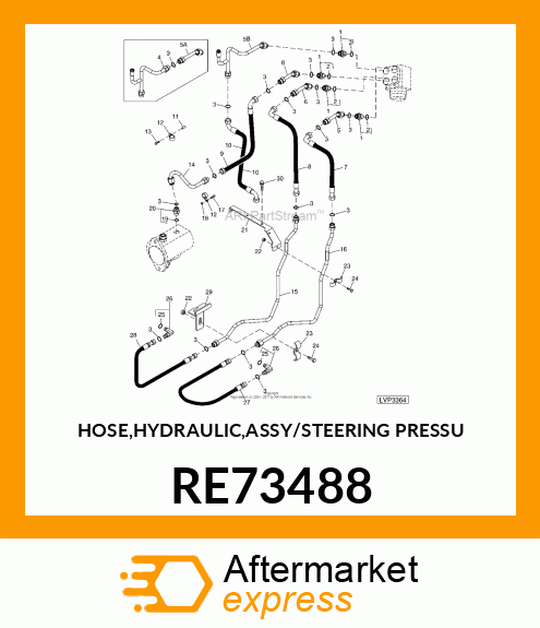 HOSE,HYDRAULIC,ASSY/STEERING PRESSU RE73488