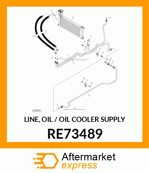 LINE, OIL / OIL COOLER SUPPLY RE73489