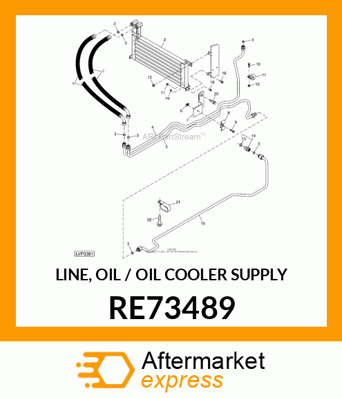 LINE, OIL / OIL COOLER SUPPLY RE73489