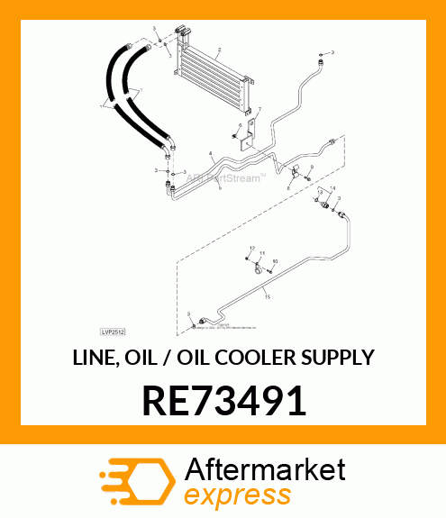 LINE, OIL / OIL COOLER SUPPLY RE73491