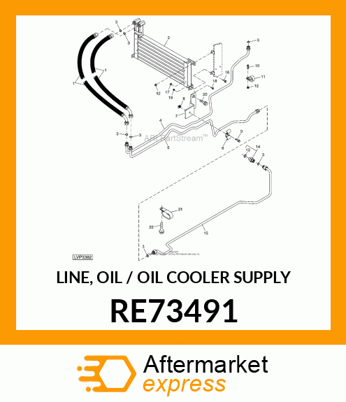 LINE, OIL / OIL COOLER SUPPLY RE73491