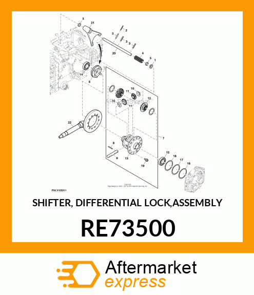 SHIFTER, DIFFERENTIAL LOCK,ASSEMBLY RE73500