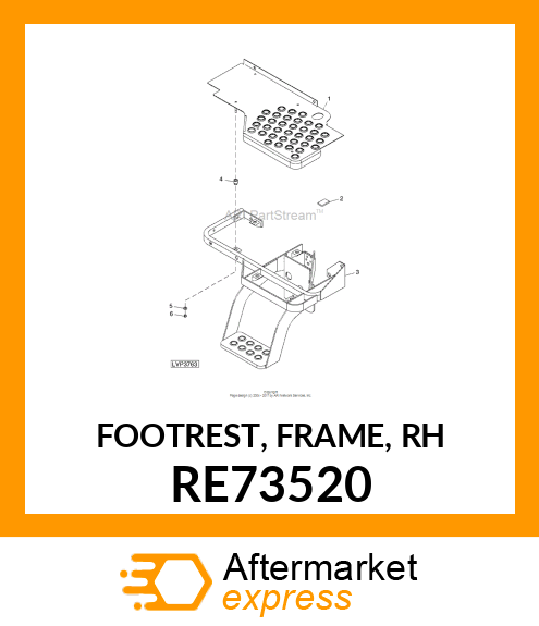 FOOTREST, FRAME, RH RE73520