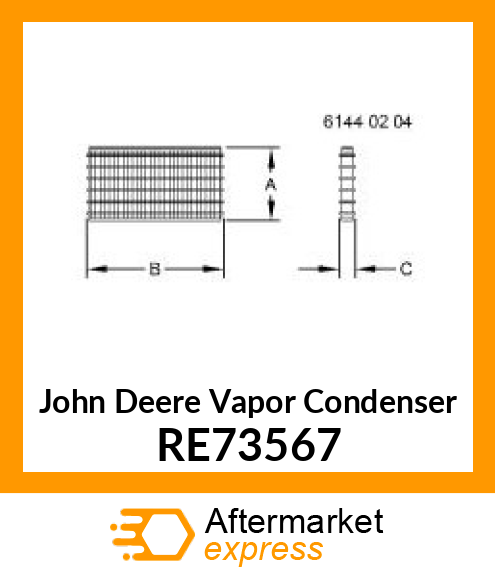 VAPOR CONDENSER, A/C, WITH BRACKETS RE73567