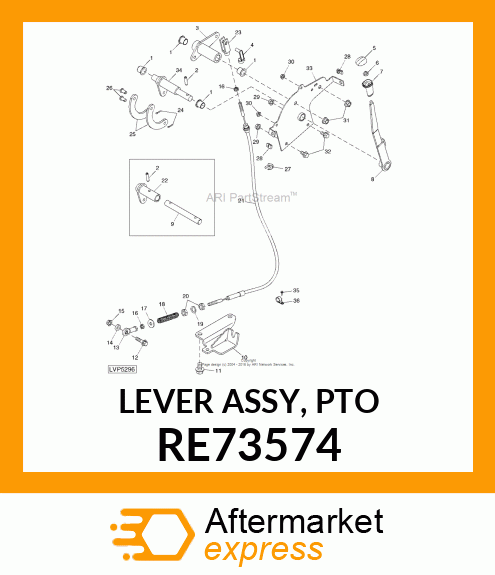 LEVER ASSY, PTO RE73574