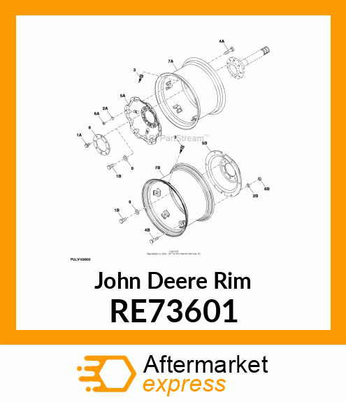 RIM, DRIVE WHEEL W/CLAMPS, 15X24 RE73601