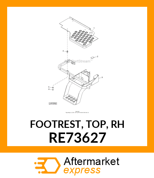 FOOTREST, TOP, RH RE73627