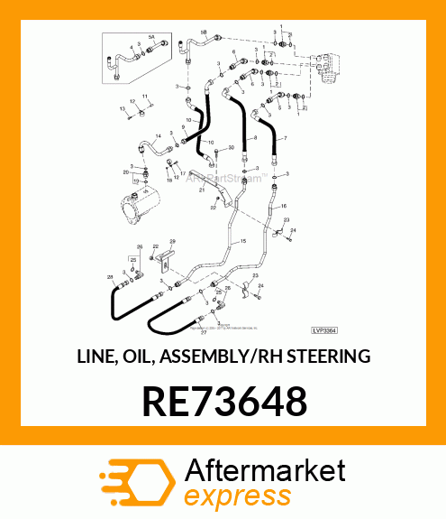 LINE, OIL, ASSEMBLY/RH STEERING RE73648