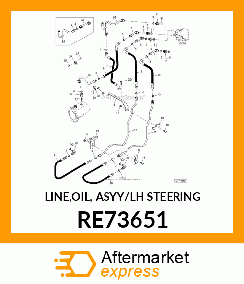 LINE,OIL, ASYY/LH STEERING RE73651