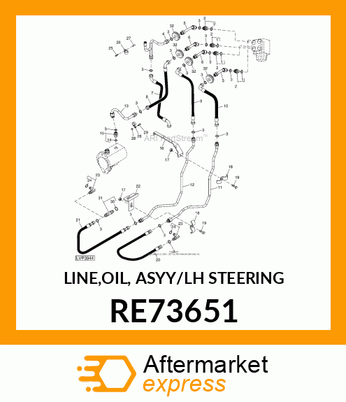 LINE,OIL, ASYY/LH STEERING RE73651