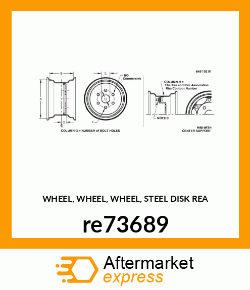 WHEEL, WHEEL, WHEEL, STEEL DISK REA re73689