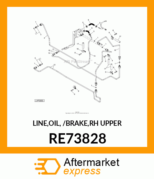 LINE,OIL, /BRAKE,RH UPPER RE73828