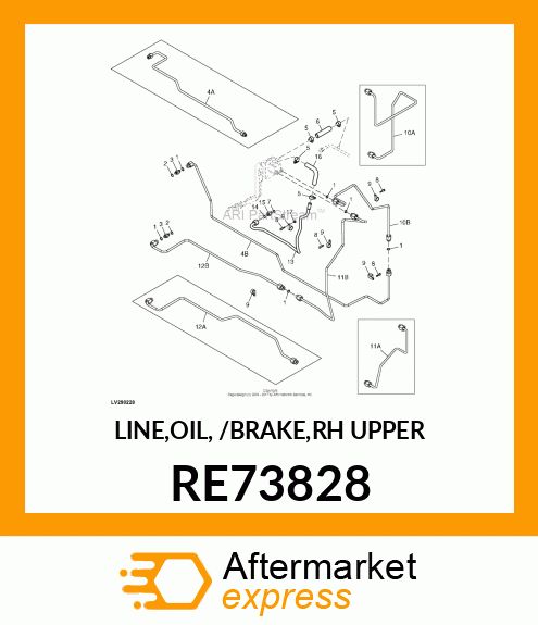 LINE,OIL, /BRAKE,RH UPPER RE73828