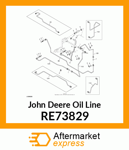 OIL LINE, OIL LINE, /RH BRAKE, LOWE RE73829