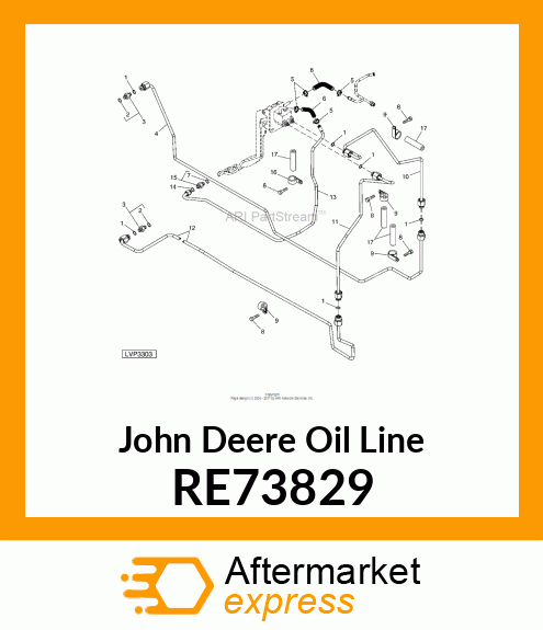 OIL LINE, OIL LINE, /RH BRAKE, LOWE RE73829