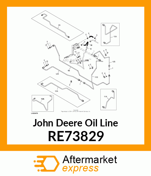 OIL LINE, OIL LINE, /RH BRAKE, LOWE RE73829