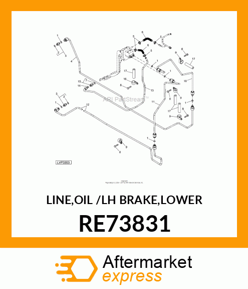 LINE,OIL /LH BRAKE,LOWER RE73831