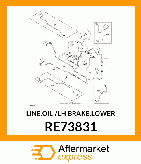 LINE,OIL /LH BRAKE,LOWER RE73831