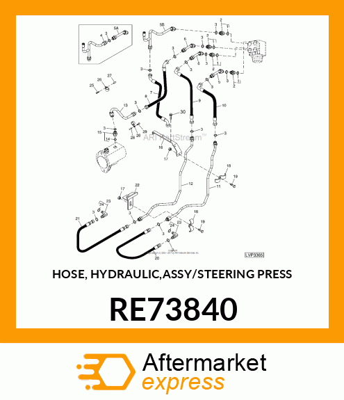 HOSE, HYDRAULIC,ASSY/STEERING PRESS RE73840