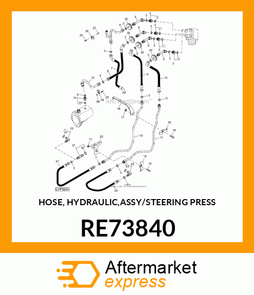 HOSE, HYDRAULIC,ASSY/STEERING PRESS RE73840