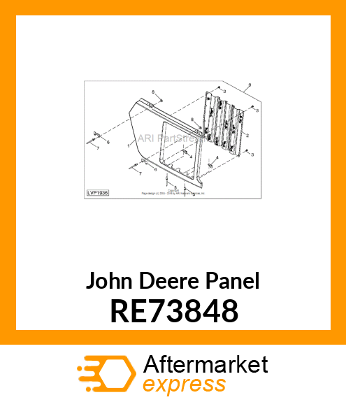 SIDESCREEN,RH,ASSEMBLY /4 CYL/ RE73848