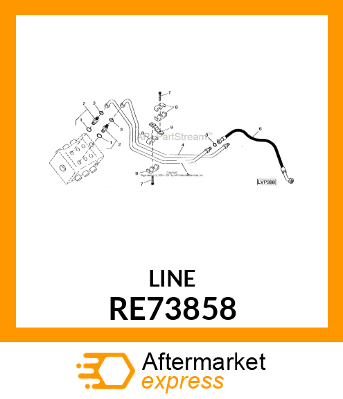 LINE,OIL, ASSEMBLY,/SCV#3 EXTEND/ RE73858