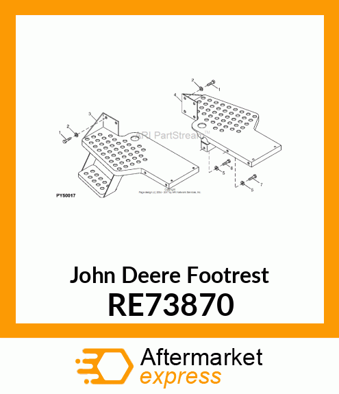 FOOTREST, ASSEMBLY RH, PAINTED ALL RE73870