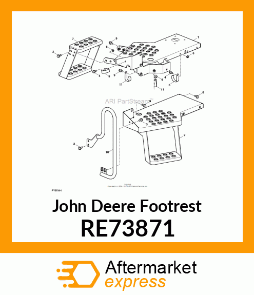 FOOTREST, ASSEMBLY LH, PAINTED ALL RE73871