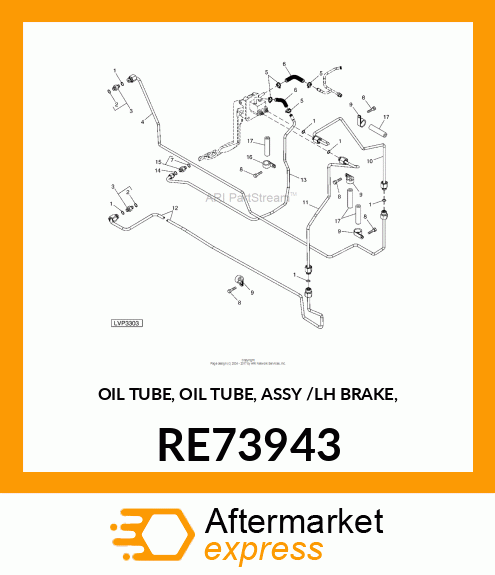 OIL TUBE, OIL TUBE, ASSY /LH BRAKE, RE73943