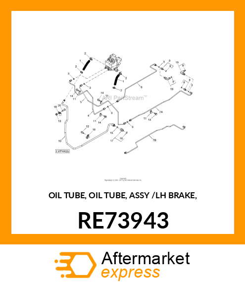 OIL TUBE, OIL TUBE, ASSY /LH BRAKE, RE73943