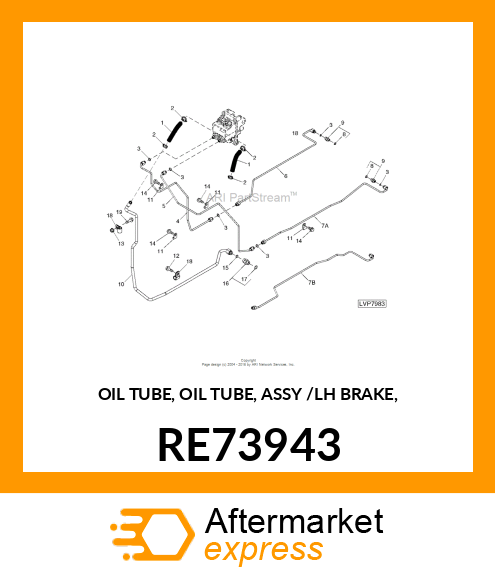 OIL TUBE, OIL TUBE, ASSY /LH BRAKE, RE73943