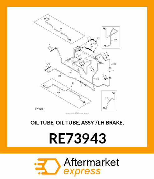 OIL TUBE, OIL TUBE, ASSY /LH BRAKE, RE73943