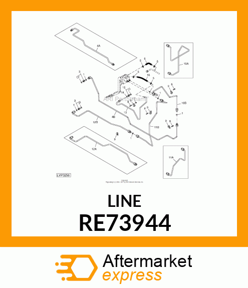 LINE, LINE,OIL,ASSY /LH BRAKE, LOWE RE73944