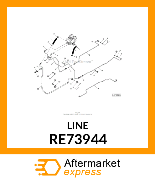 LINE, LINE,OIL,ASSY /LH BRAKE, LOWE RE73944