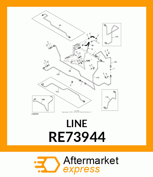 LINE, LINE,OIL,ASSY /LH BRAKE, LOWE RE73944