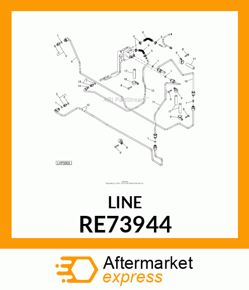 LINE, LINE,OIL,ASSY /LH BRAKE, LOWE RE73944