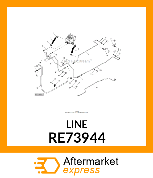 LINE, LINE,OIL,ASSY /LH BRAKE, LOWE RE73944