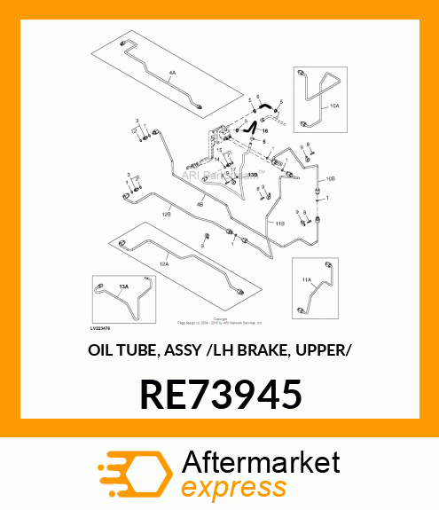 OIL TUBE, ASSY /LH BRAKE, UPPER/ RE73945