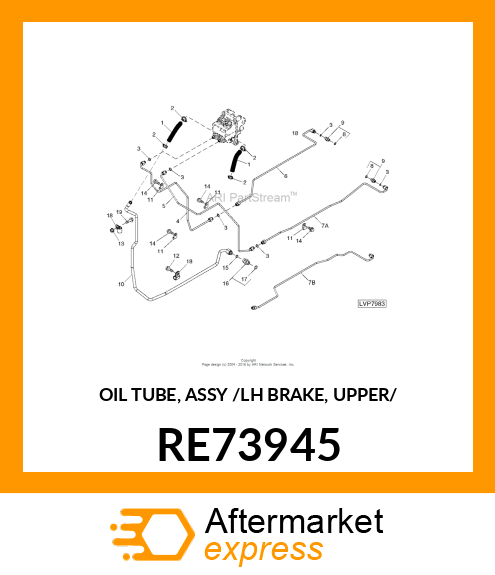 OIL TUBE, ASSY /LH BRAKE, UPPER/ RE73945