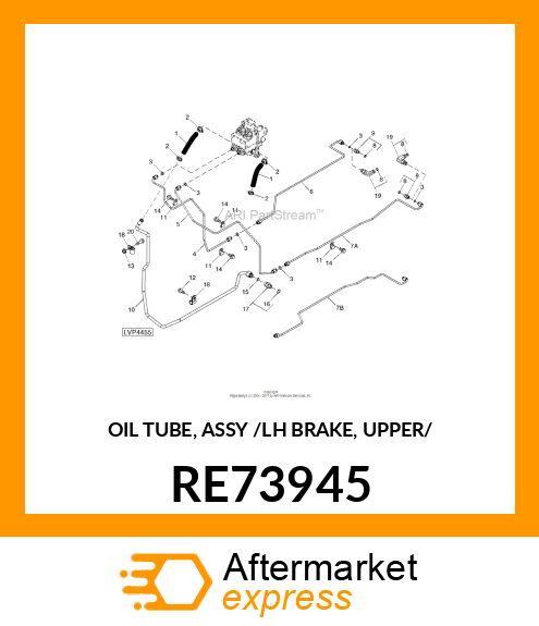 OIL TUBE, ASSY /LH BRAKE, UPPER/ RE73945