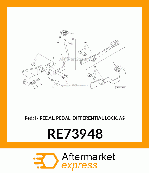 Pedal - PEDAL, PEDAL, DIFFERENTIAL LOCK, AS RE73948