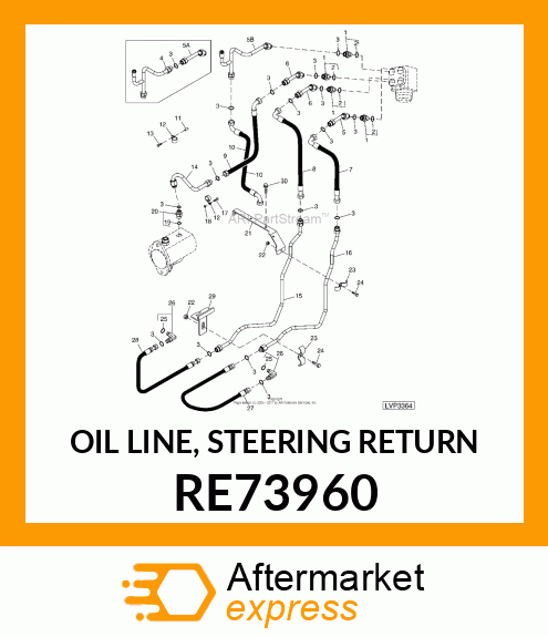 OIL LINE, STEERING RETURN RE73960