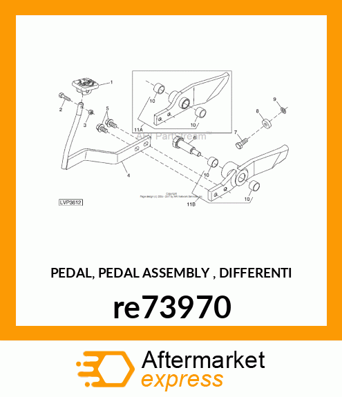 PEDAL, PEDAL ASSEMBLY , DIFFERENTI re73970